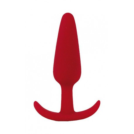 Korek analny silikonowy czerwony Smiling 9 cm