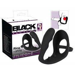 Black Velvets Pierścień z korkiem analnym