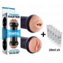 Masturbator LOVETOY Traning Master Double Side Stroker Mouth and Pussy + lubrykant Just Glide 100 ml